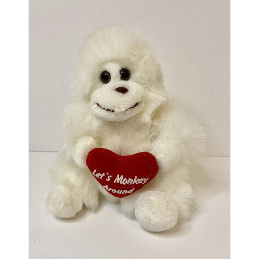 Russ Plush Gorilla Let's Monkey‎ Around Made in Korea Stuffed Animal Valentines